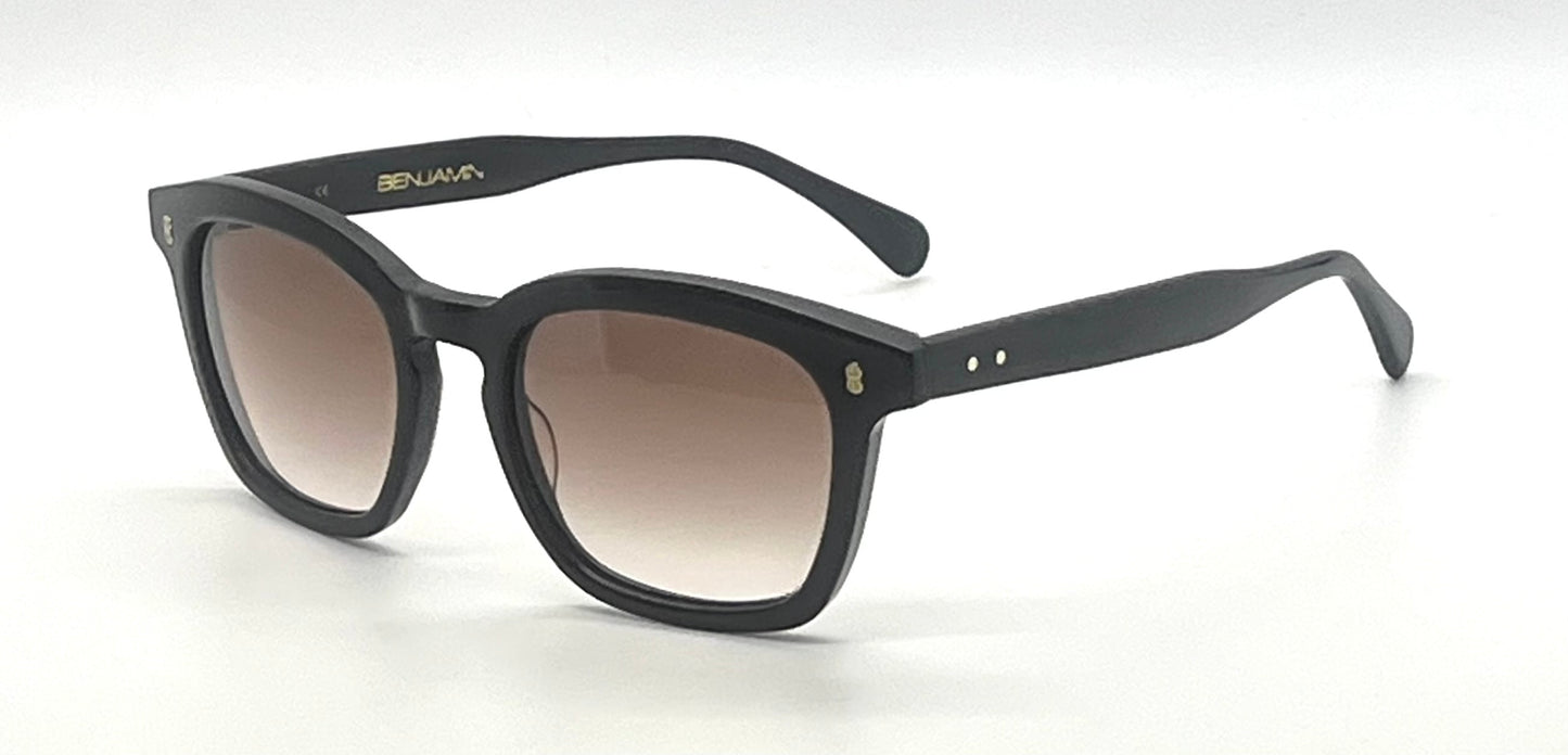 Benjamin “James” Matte Black Sunglasses | Made in Japan | Custom Gradient Lenses | Full Kit |