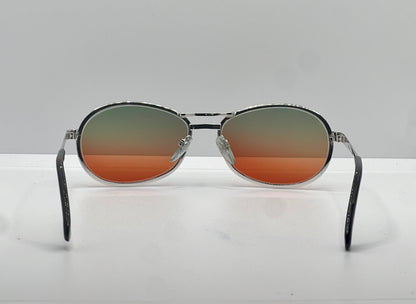 NOS SUZY GILT Vintage Silver Aviator Sunglasses w/New, Custom Sunset Fade Gradient Lenses