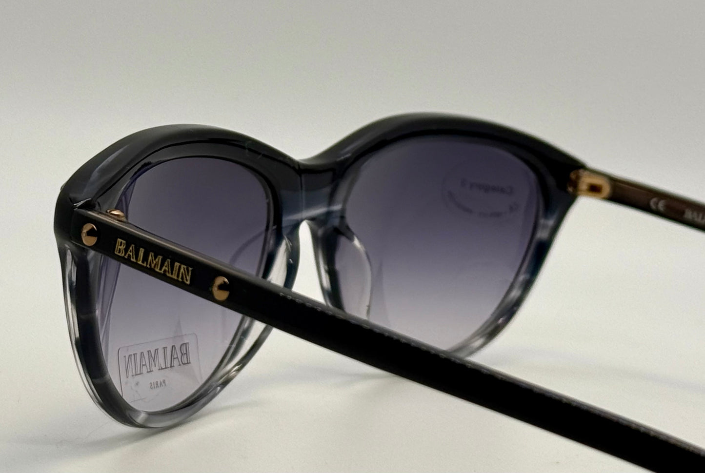 BRAND NEW/UWORN Deadstock Balmain BL 2007 Sunglasses – Made in France, Black/Smoky Grey