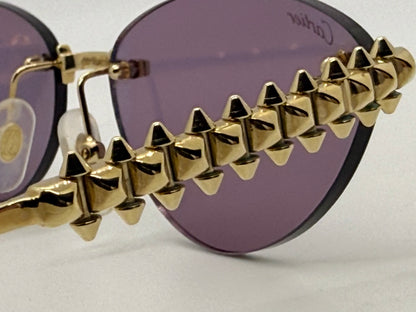 Cartier Clash de Cartier CT0543S 004 Gold Rimless Sunglasses-ZEISS Purple Lenses