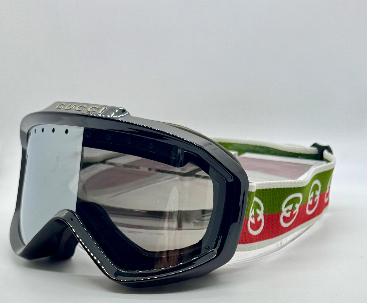 Gucci Web Stripe Ski Goggles-Black GG Logo-Deadstock Full KitaAlpine Capsule-Rare
