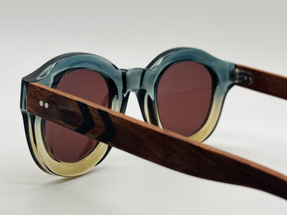 Original Timber Co. San Francisco-Model: B-16000
Y2K Deadstock-Genuine Wood Temples-45mm