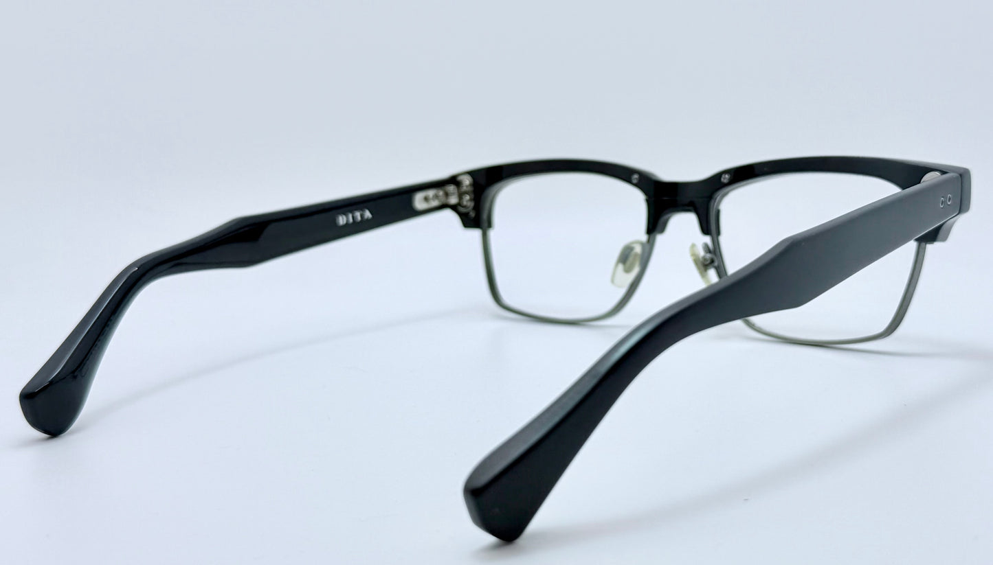 RARE DITA GRAND RESERVE TWO DRX-2061-A-BLK-SLV-55 – Matte Black/Silver – Japan-Made Luxury Eyewear