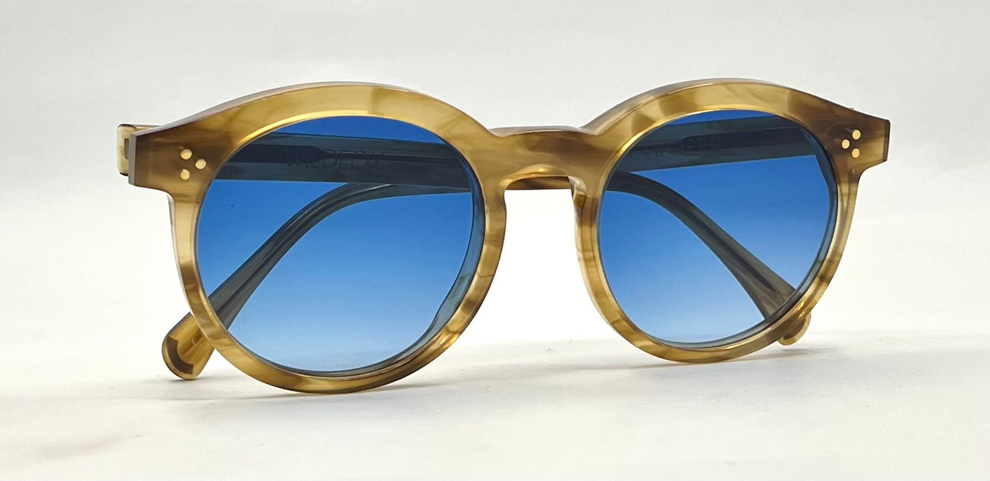 Wildfox “Harper” Panto Sunglasses with Blue Gradient Lenses-Unworn