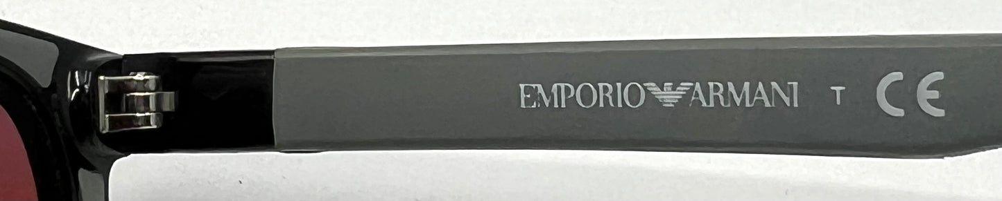 Emporio Armani EA 3164 Black Sunglasses w/New Grey-Red Custom Gradient Lenses-56mm