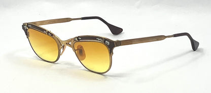 Gaspari 12K Gold Filled Browline Vintage Sunglasses-New Custom Lenses