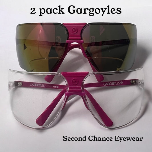 Two-Pack Gargoyles Sunglasses and Safety Glasses with Pink Nose Pieces