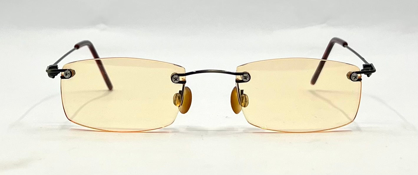 Masters Rimless Sunglasses-Solid Yellow Lenses-Unworn/Vintage