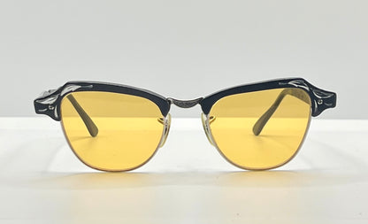 B&L 1/10 12K GF 20-46 Clubmaster-Style Vintage Sunglasses w/New, Custom Solid Persimmon Lenses