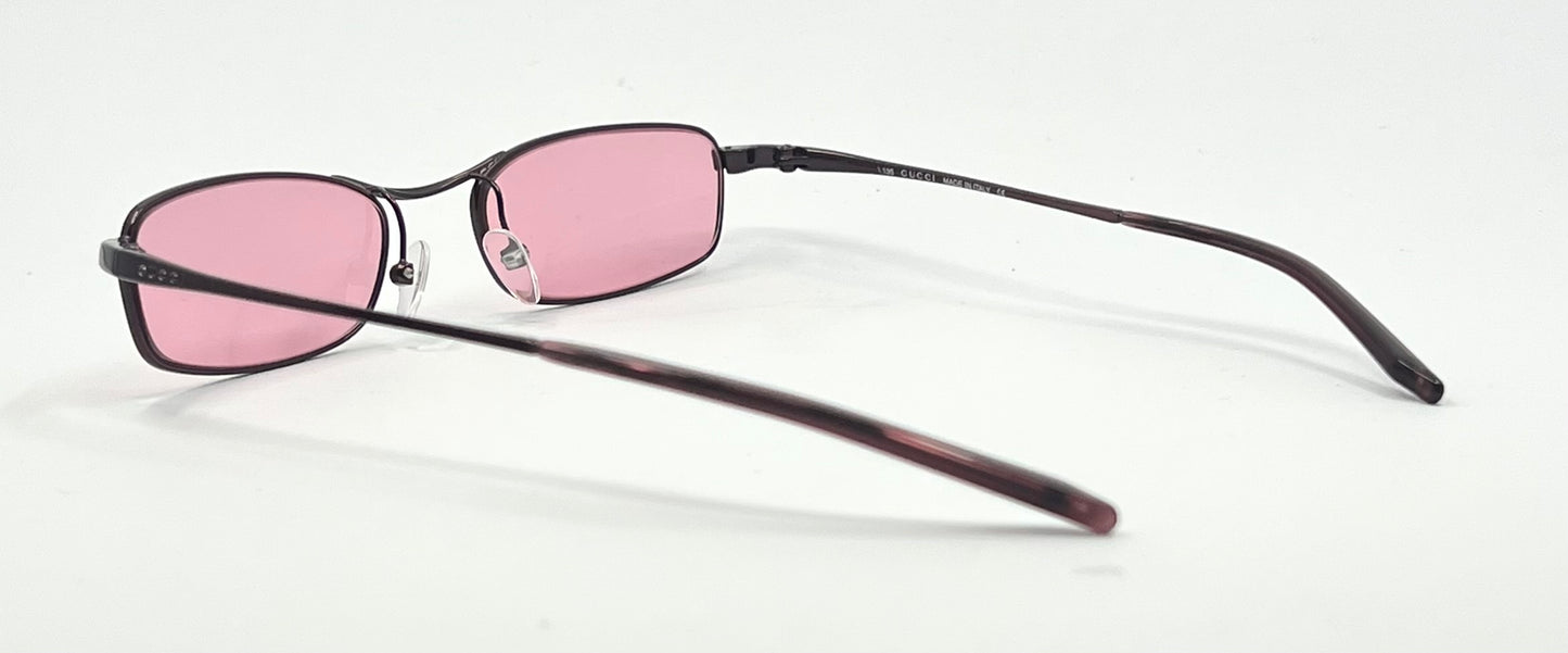Gucci GG 2672 Y2K Vintage Sunglasses-Unworn w/New Pink Custom Lenses
