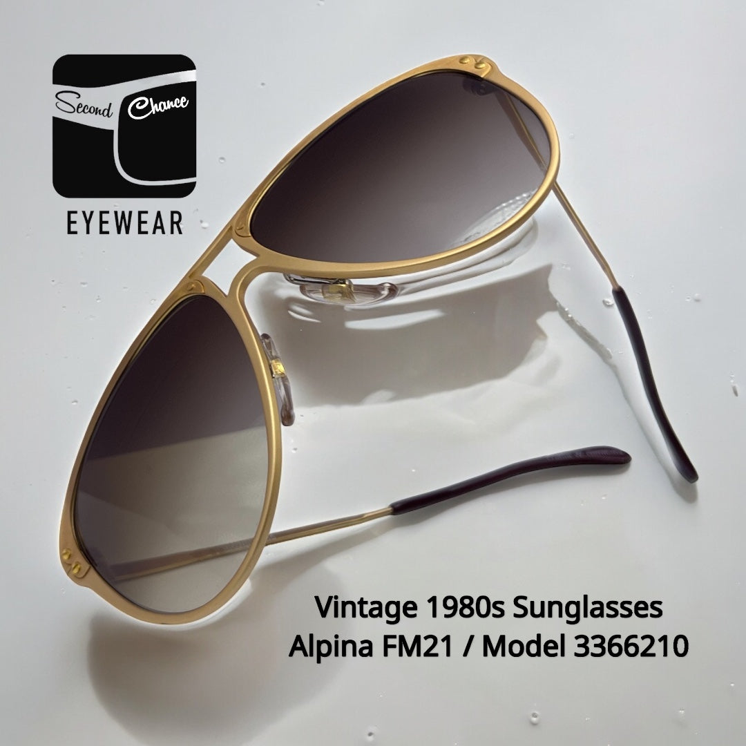 Vintage 1980s ALPINA FM21 Sunglasses-Model 3366210-New/Old Stock Frames