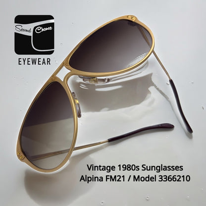 Vintage 1980s ALPINA FM21 Sunglasses-Model 3366210-New/Old Stock Frames