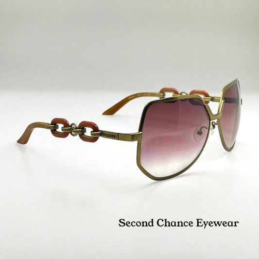 (Missoni Special Edition MI66603 Sunglasses Gold Chain 63-14 Deadstock