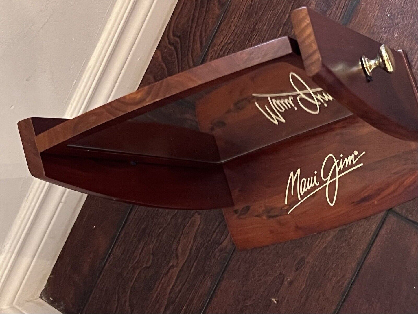 Maui Jim Countertop Wood Mirror - Rare In-Store Marketing - Height: 14 Inches