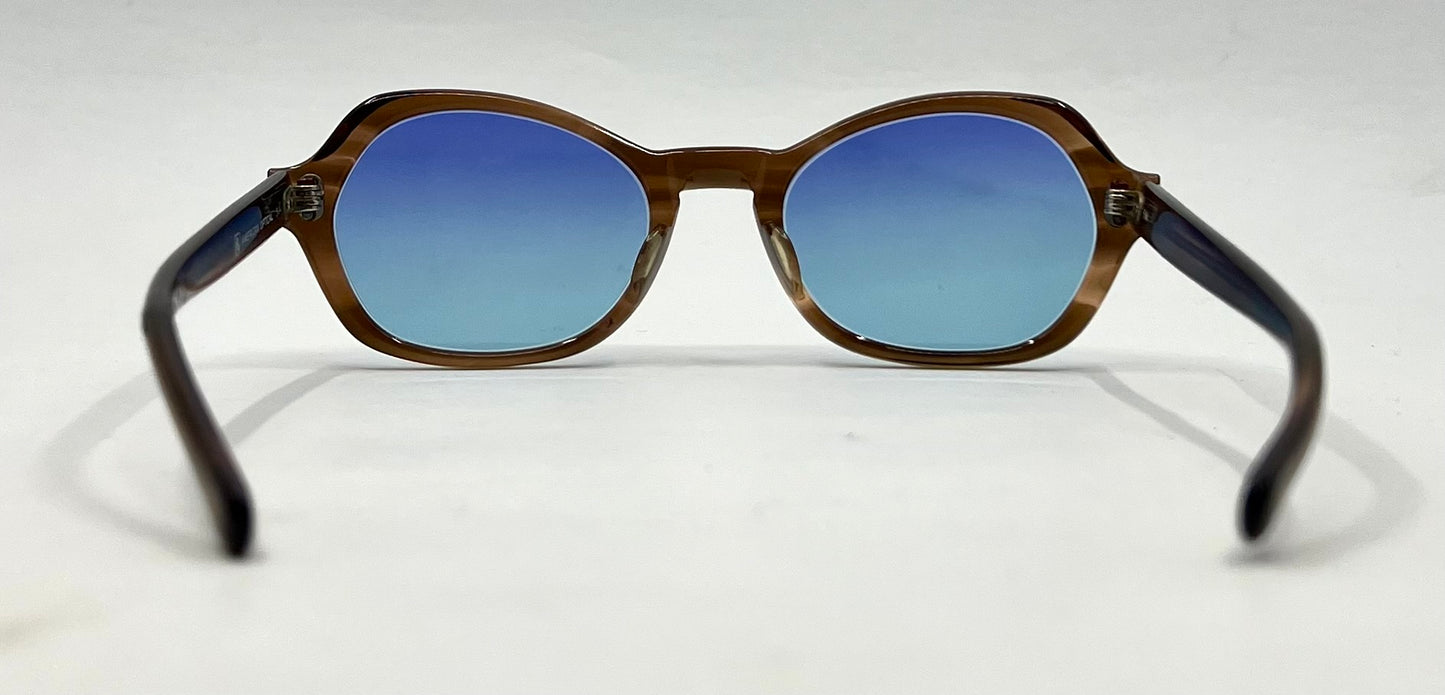 Vintage American Optical Sunglasses 5 1/4 Custom Light Blue Lenses USA