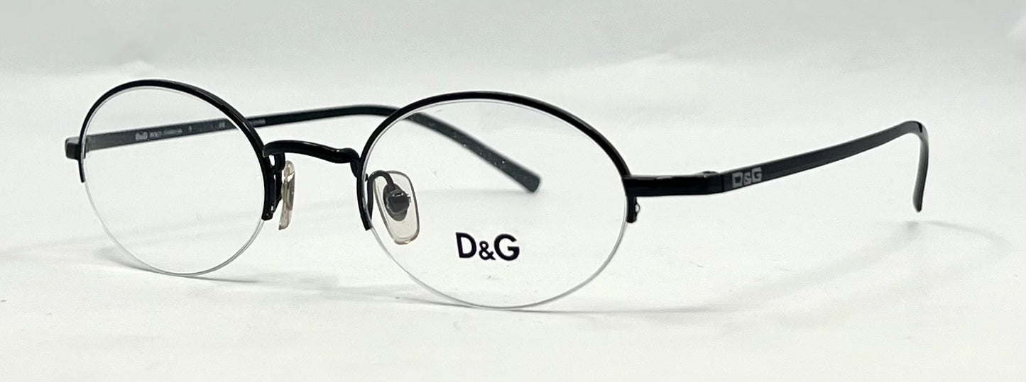 D&G Dolce & Gabbana 5058 01 m-Semi Rimless Oval Glasses Frame-UNWORN 47-21 135
