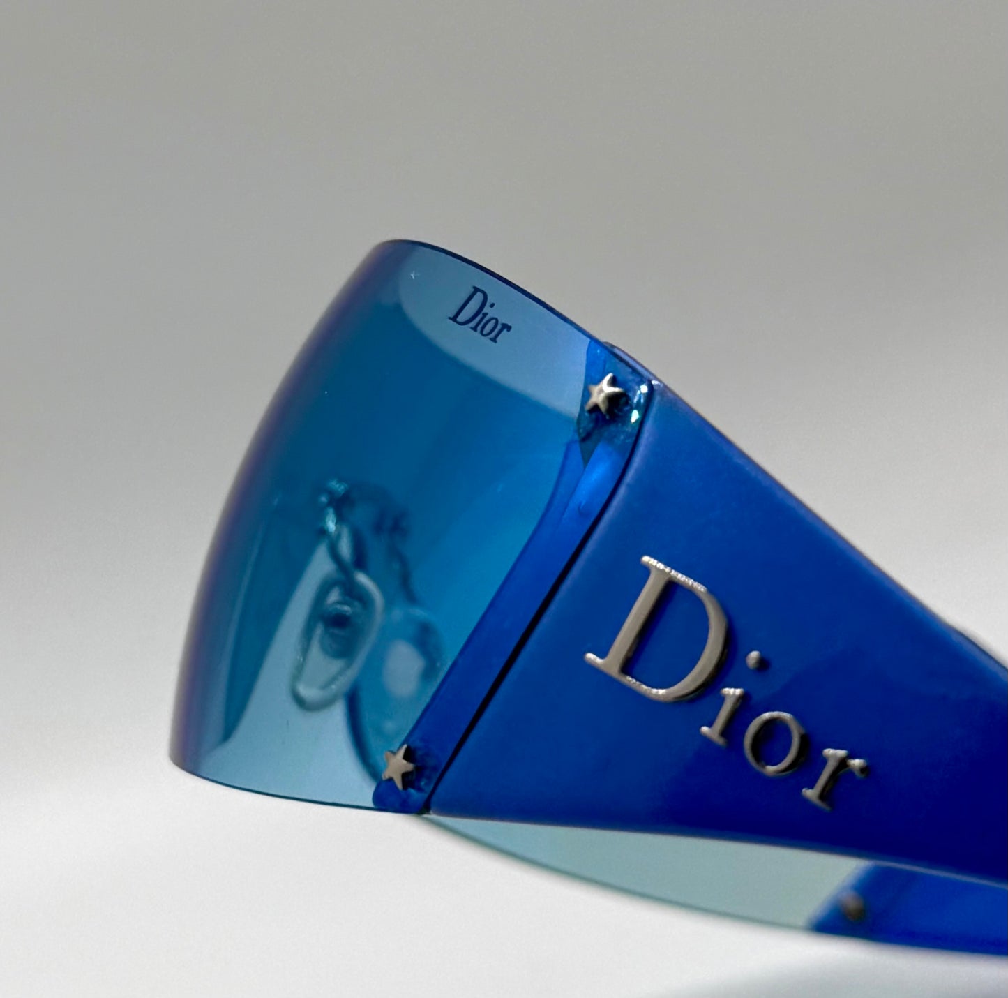 Christian Dior Golf W08 Blue Shield Sunglasses Italy Safilo Y2K Full Kit