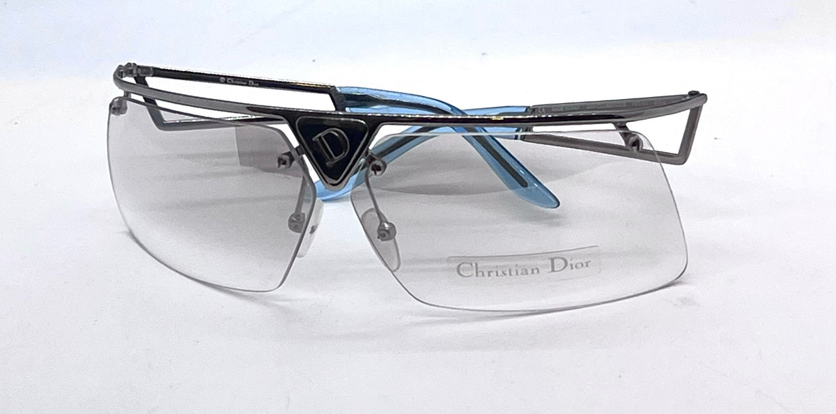 Dior Clubbing/S Vintage Y2K Vintage Silver/Blue Sunglasses-Unworn-Rare Italy