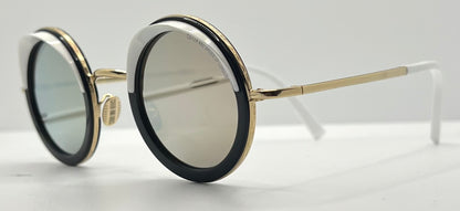 Cutler and Gross 1277 Round Sunglasses Gold/Black/White-New/Unworn-Full Kit-44mm