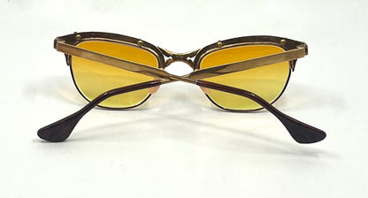 Gaspari 12K Gold Filled Browline Vintage Sunglasses-New Custom Lenses