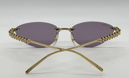 Cartier Clash de Cartier CT0543S 004 Gold Rimless Sunglasses-ZEISS Purple Lenses
