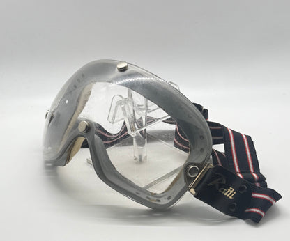 Ratti-Patent Vintage Motorcycle Goggles-Made in Italy-50s/60s Racing Aviator