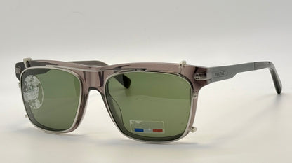 BRAND NEW/UNWORN Vuarnet VL1404 0004 Sunglasses – Translucent Grey Frames w/SX2000 Green Mineral Glass Clip-On Lenses