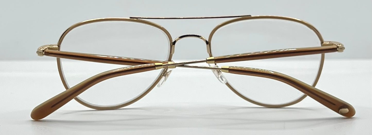 Garrett Leight Linnie PLBGE-MG Pearl Beige Matte Gold 51-19 Eyeglasses – Full Kit, New