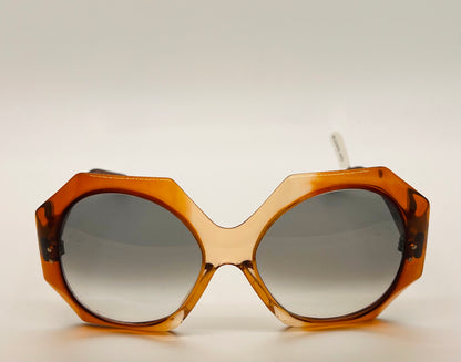 Vintage Emilio Pucci 5300 Sunglasses Amber Honey Burnt 53-18-130 Oversized