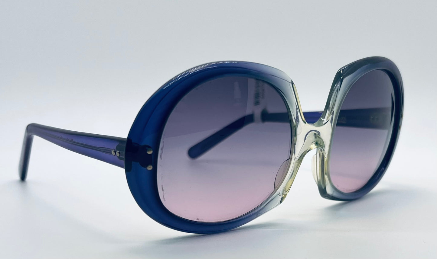 Vintage Emilio Pucci Sunglasses - Unworn New Old Stock (NOS) - Gradient Blue & Clear Frames