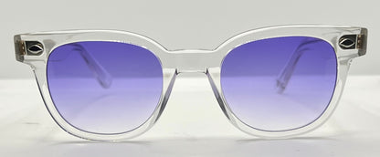 Garrett Leight Canter CR Crystal Sunglasses w/New Violet Fade Custom Lenses-47mm-New/Unworn