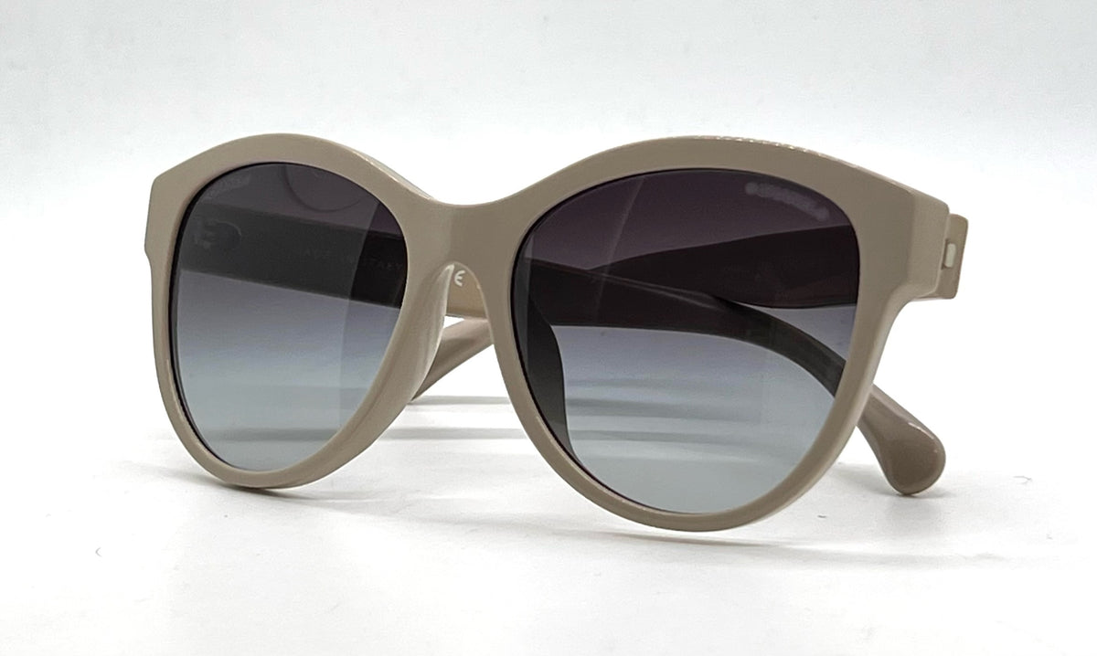 CHANEL 5458-A Beige Cat Eye Sunglasses Original Gradient Lenses Italy