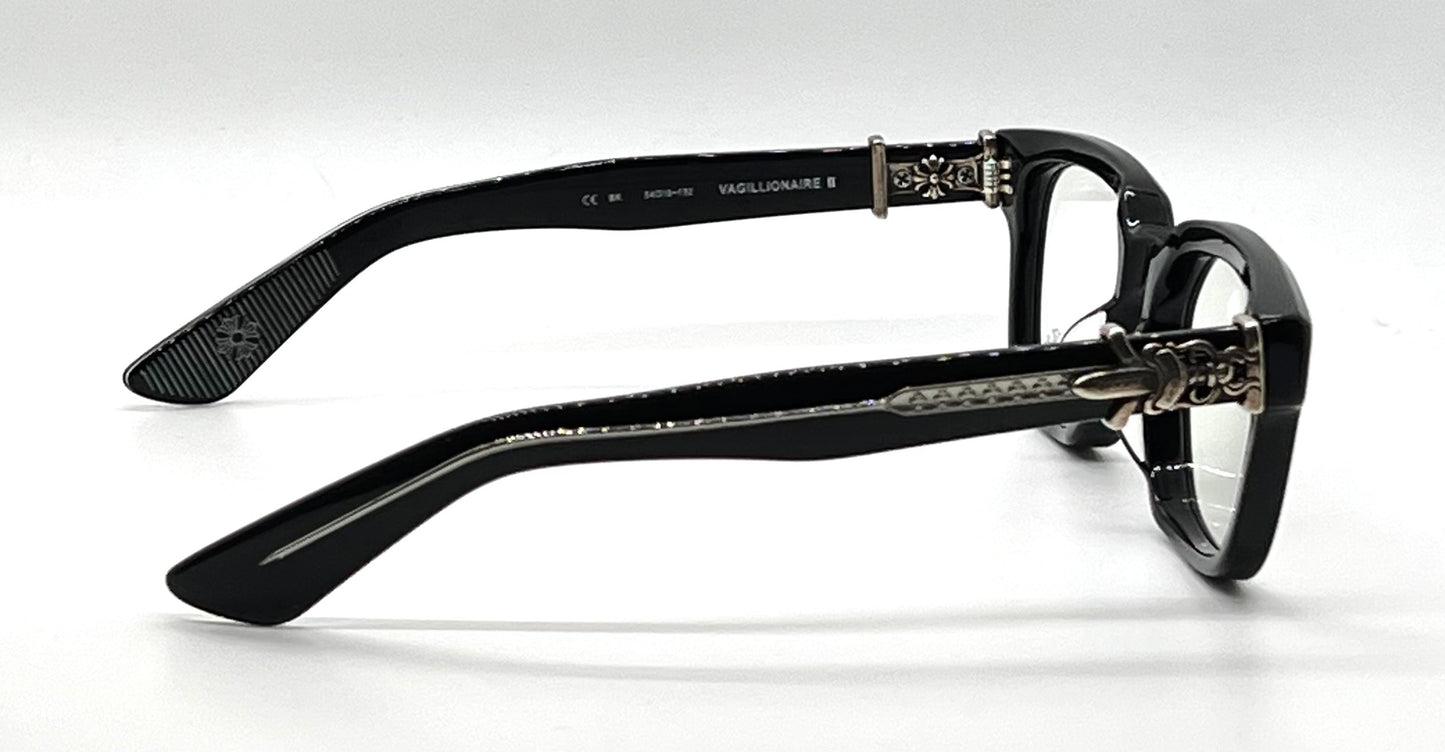 Chrome Hearts Vagillionaire II BK Black Optical Eyeglasses-Unworn-Full Kit-Japan