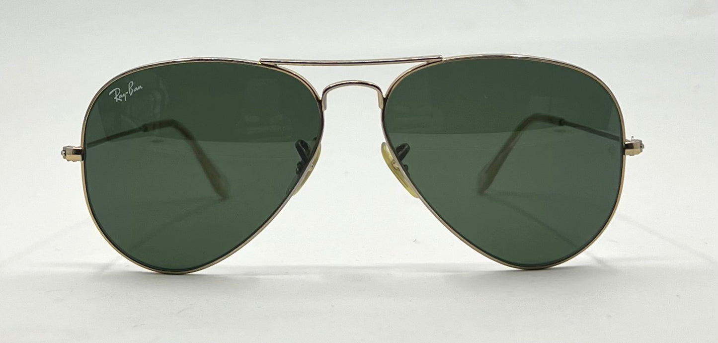 Ray-Ban Aviator Classic RB3025 Gold G-15 58mm Deadstock Unworn Full Kit