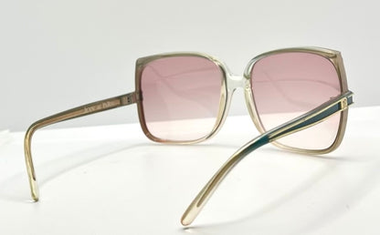 JEAN de PARIS 674/2 Vintage Sunglasses-Clear Frame Pink Lenses-France NOS