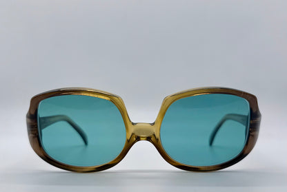 Christian Dior 644 Vintage 1970s Sunglasses w/New Aqua Solid Custom Lenses-NOS