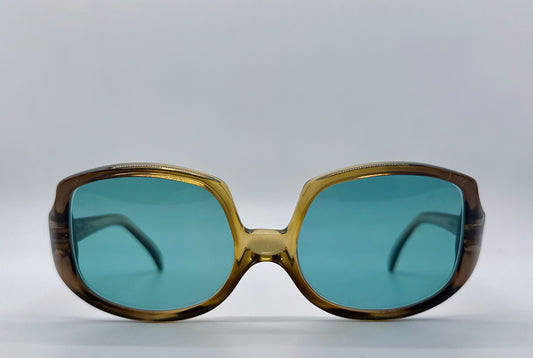Christian Dior 644 Vintage 1970s Sunglasses w/New Aqua Solid Custom Lenses-NOS