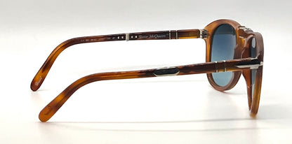 Persol 714SM Steve McQueen Light Havana Blue Sunglasses Unworn Case Made Italy