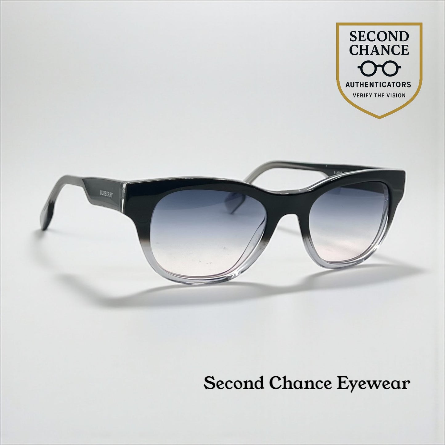 Burberry B2306 Black/Clear Cat-Eye w/New Gradient Second Chance Customs Lenses