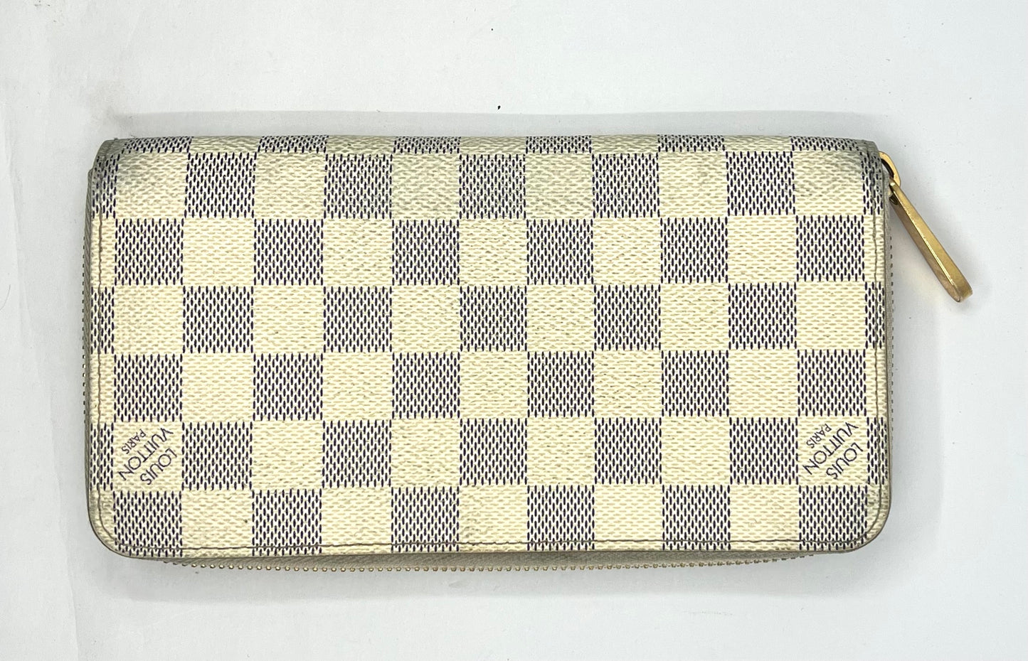 Louis Vuitton Damier Azur Long Zip Wallet Zippy Authentic Made in Spain