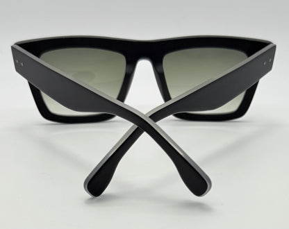 JAZO Sunglasses-Bold Square Sunglasses – Black Acetate with Green Gradient Lenses-Brand New