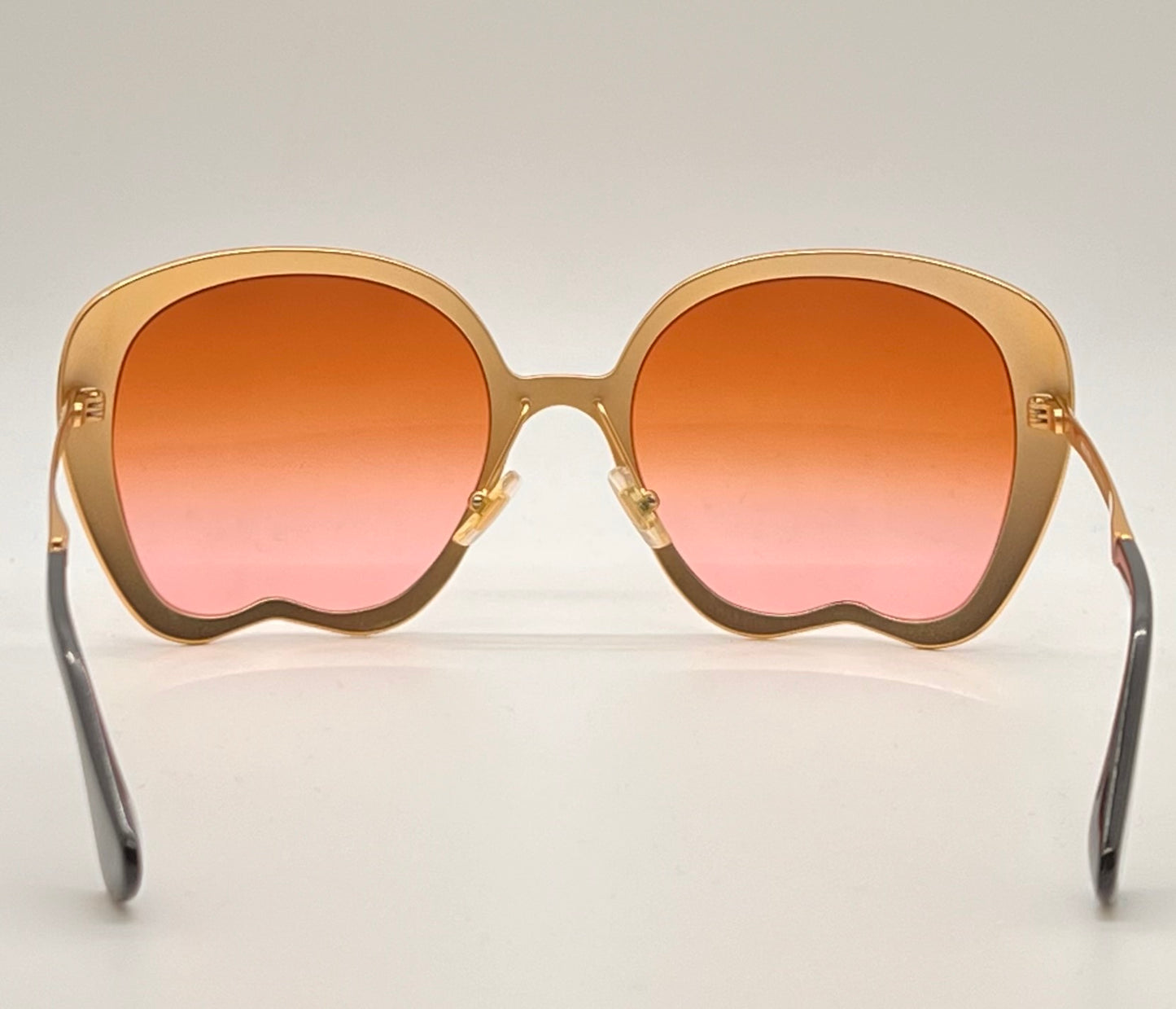 MIU MIU SMU54N JAZ Sun Wave Luxury Brass Sunglasses w/New Custom Gold to Rose Gradient Lenses