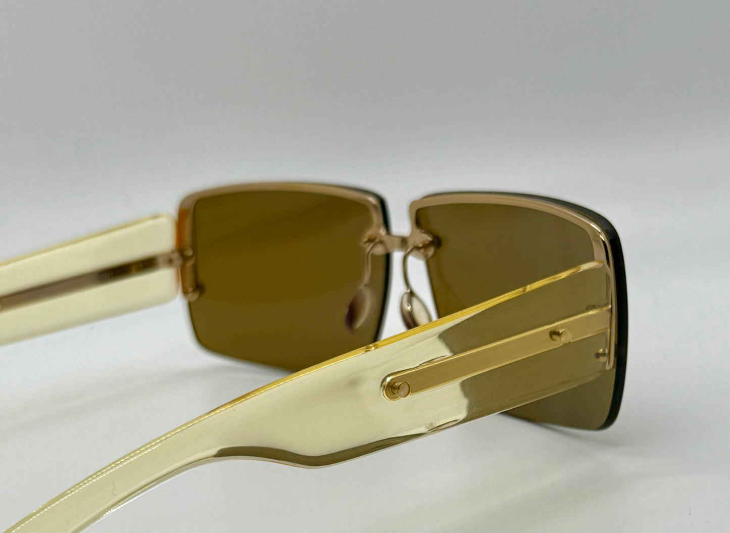 Prada SPR58B Rimless Vintage Shield Sunglasses Deadstock/Unworn-Italy