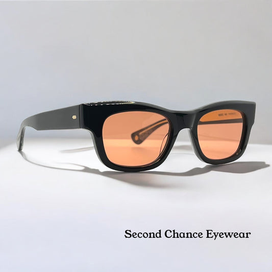 Garrett Leight California Optical WOZ BK Sunglasses–Black Frame-Cherry Tinted Lenses– Brand New-Full Kit