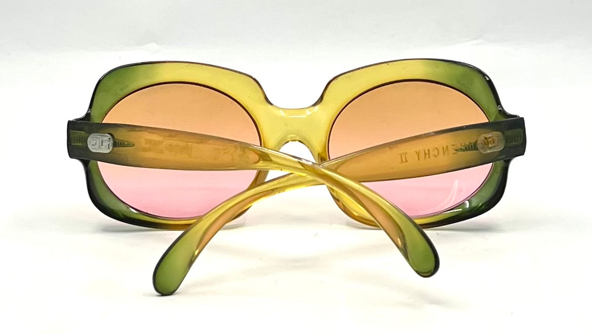 GIVENCHY II VINTAGE Optyl Sunglasses Green Citrine- New Solid Rose Custom Lenses