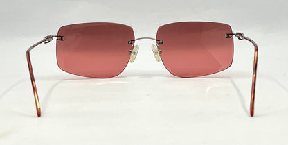 JBK 21.2-Rimless Italian Design Sunglasses-Rose Solid Tint Lens 46-20