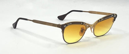 Gaspari 12K Gold Filled Browline Vintage Sunglasses-New Custom Lenses