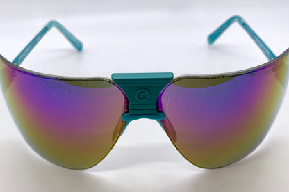 Rare Vintage GARGOYLES-Second Generation Sunglasses w/ Turquoise Nose Piece & Multi-Color Gold Mirrored Lenses