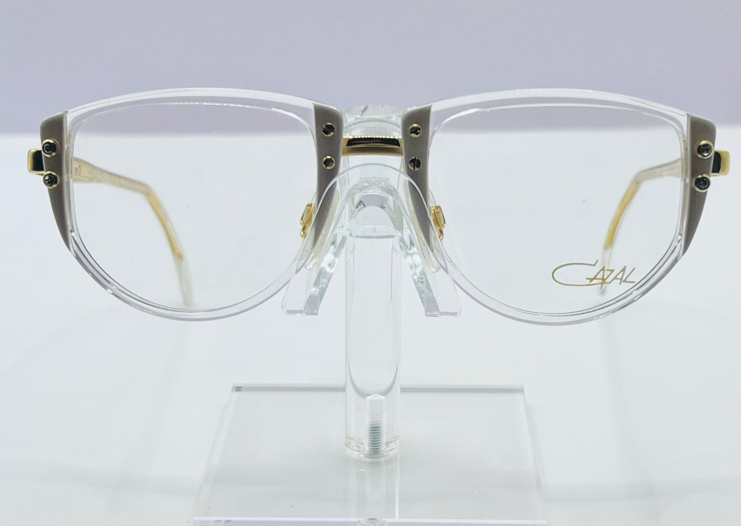 Cazal Vintage Eyeglasses-NOS-MODEL 332 COL. 180-Clear, White, Gold & Stones Frame