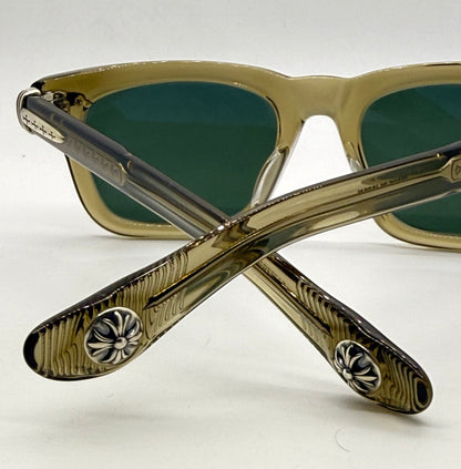 Chrome Hearts TRYPOLEAGAIN Army Green Sunglasses 52-20-146 Unworn Full Kit ZEISS Japan